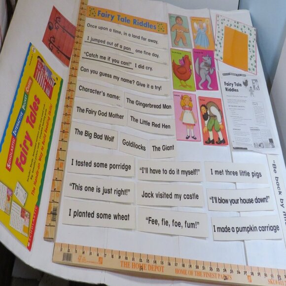Fairy Tales POCKET CHART complete set LAMINATED Scholastic - Picture 1 of 14